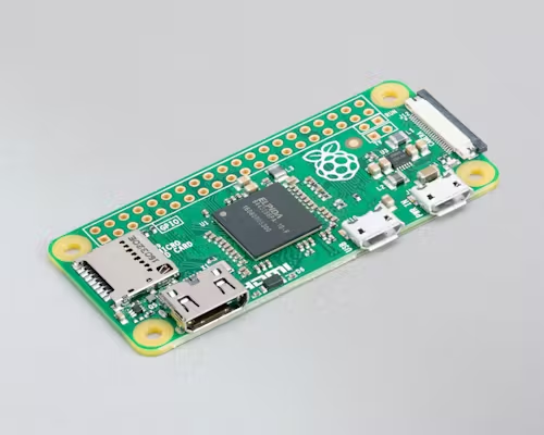 A Raspberry Pi Zero W single-board computer.